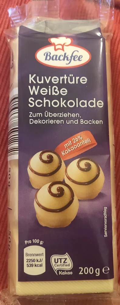 Kuvertüre Weiße Schokolade