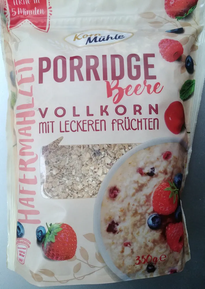Porridge Beere Vollkorn mit Früchten