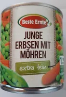 Junge Erbsen mit Möhren