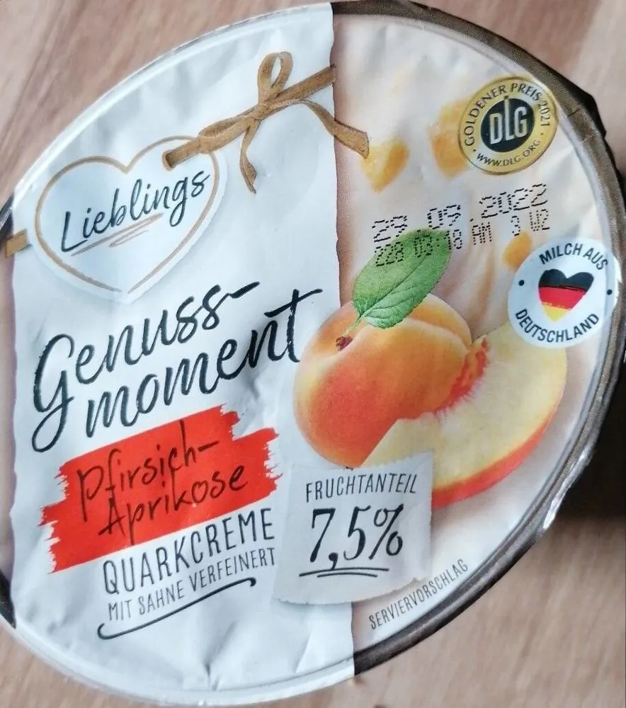 Genussmoment Quarkcreme Pfirsich-Aprikose