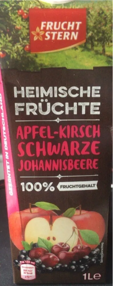 Heimische Früchte Apfel-Kirsch Schwarze Johannisbeere