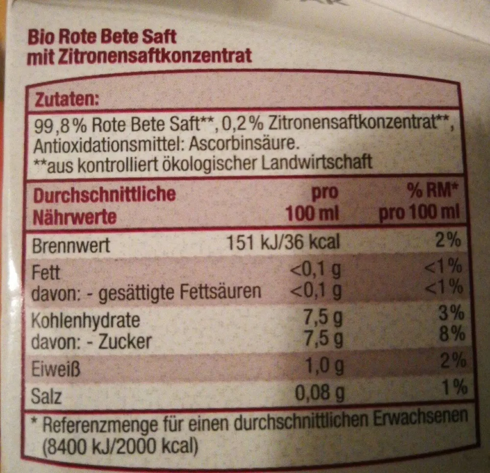 Rote Beete Saft
