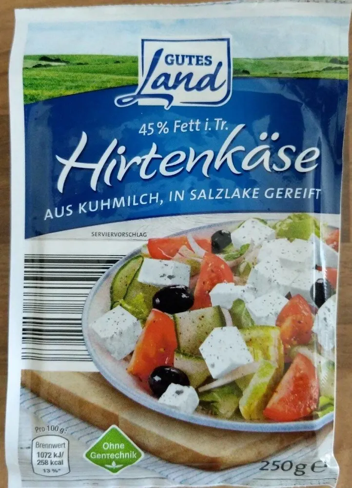 netto Gutes Land Hirtenkäse 250g 1.49€ 1kg 5.96€