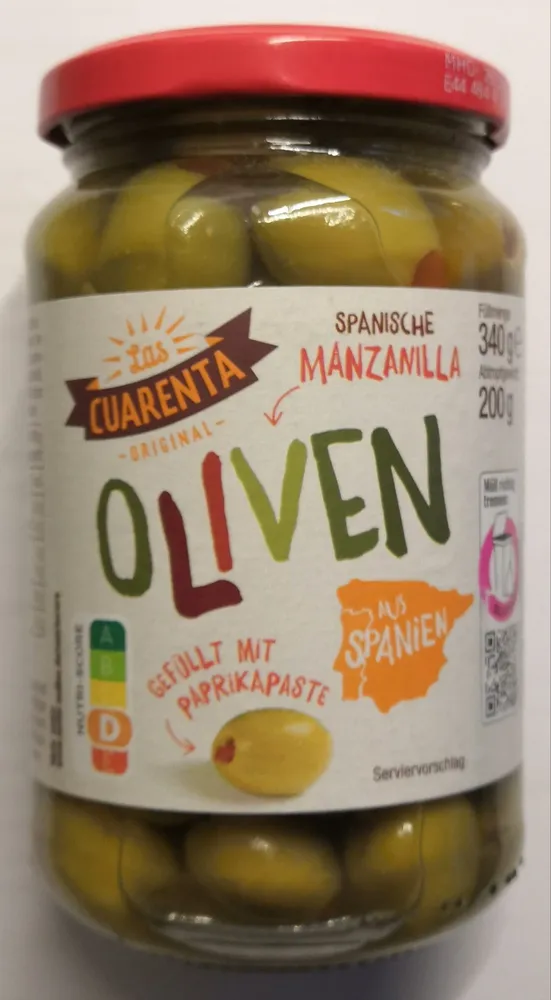 Spanische Oliven mit Paprikafüllung