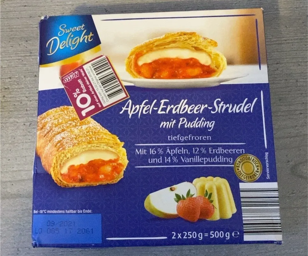 Apfel-Erdbeer-Strudel mit Pudding