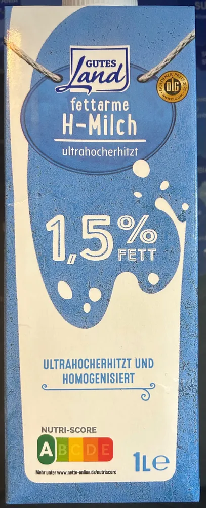 Fettarme H-Milch, ultrahocherhitzt, 1,5% Fett