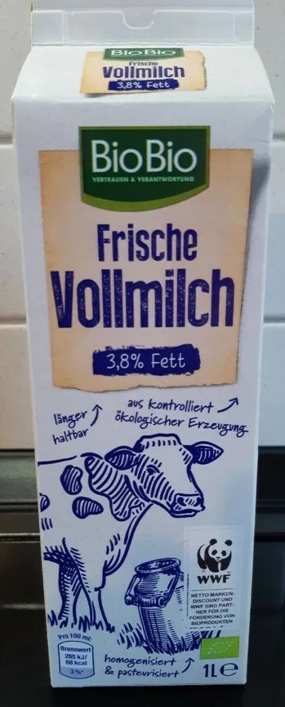 Frische Vollmilch 3,8% Fett