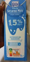 frische fettarme Milch 1,5% fett länger haltbar