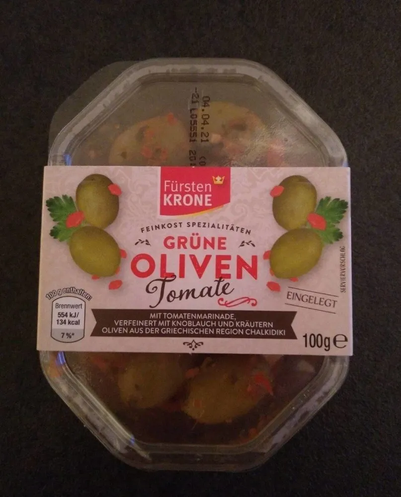 Grüne Oliven "Tomate"
