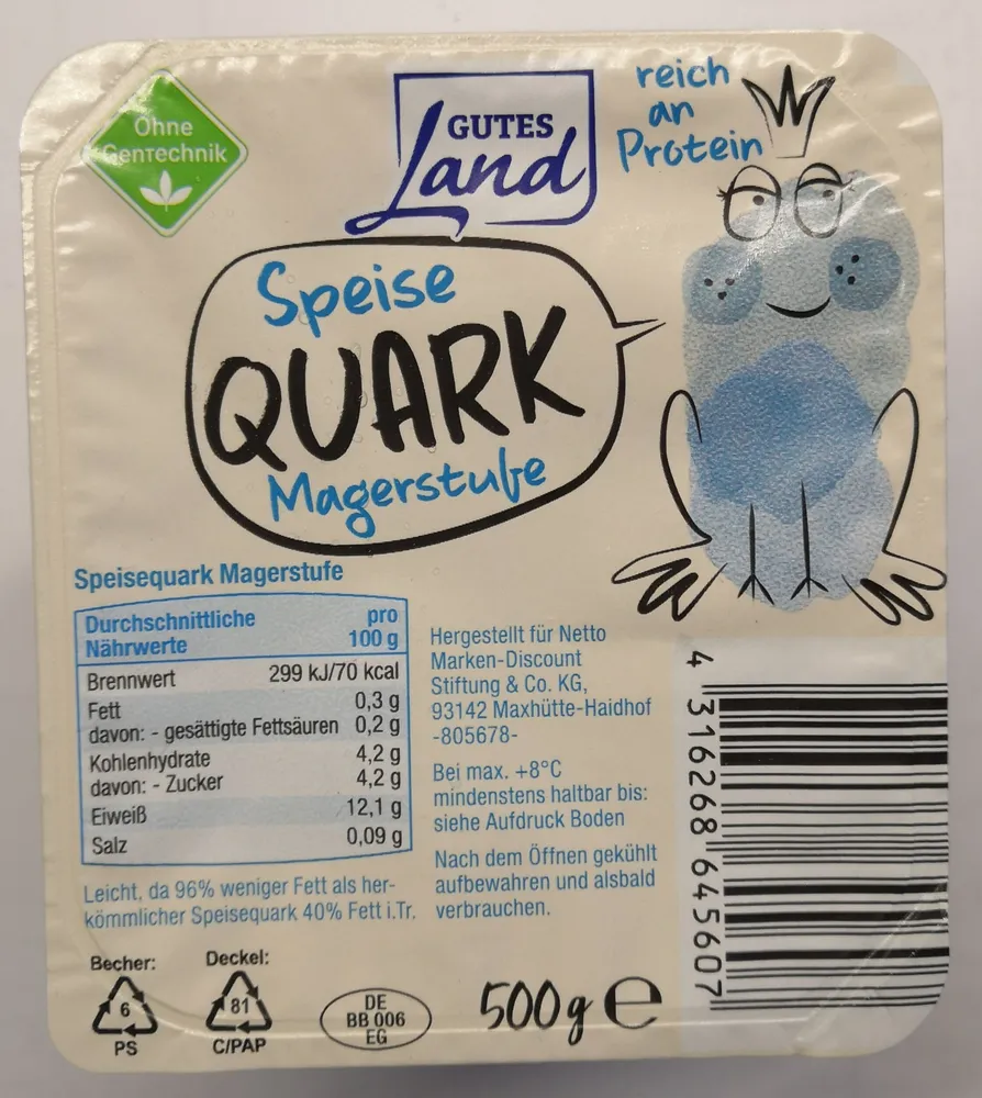 Speisequark Magerstufe Gutes Land