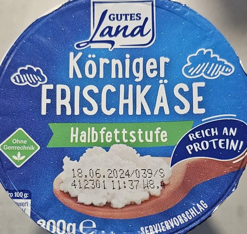 Körniger Frischkäse Halbfettstufe
