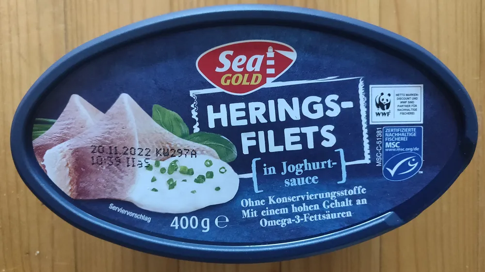 Heringsfilet in Joghurtsauce