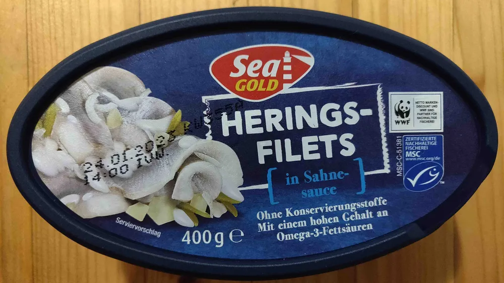 Heringsfilets in Sahnesauce