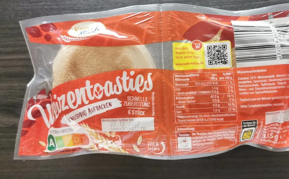 Weizentoastbrötchen