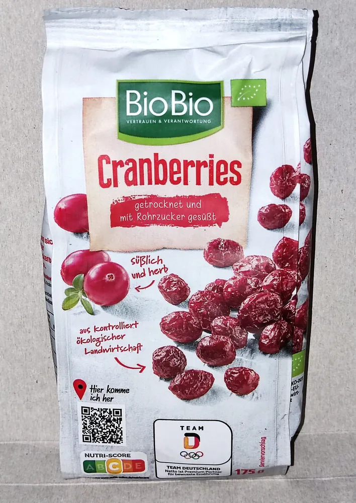 Bio-Cranberries, getrocknet & gezuckert