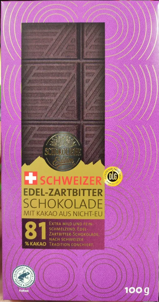 Schweizer Edel-Zartbitter Schokolade