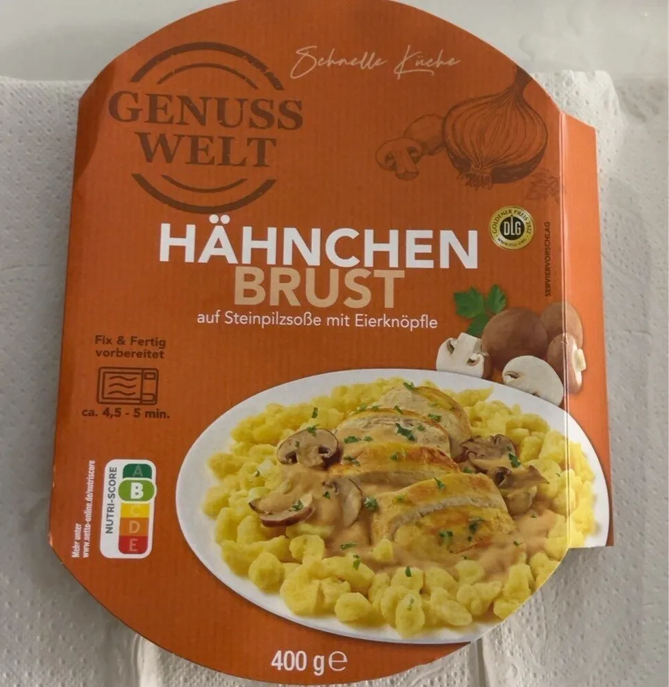 Hähnchenbrust auf Steinpilzsauce mit Eierknöpfle
