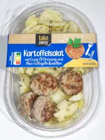 Kartoffelsalat mit Mini-Geflügelfrikadellen