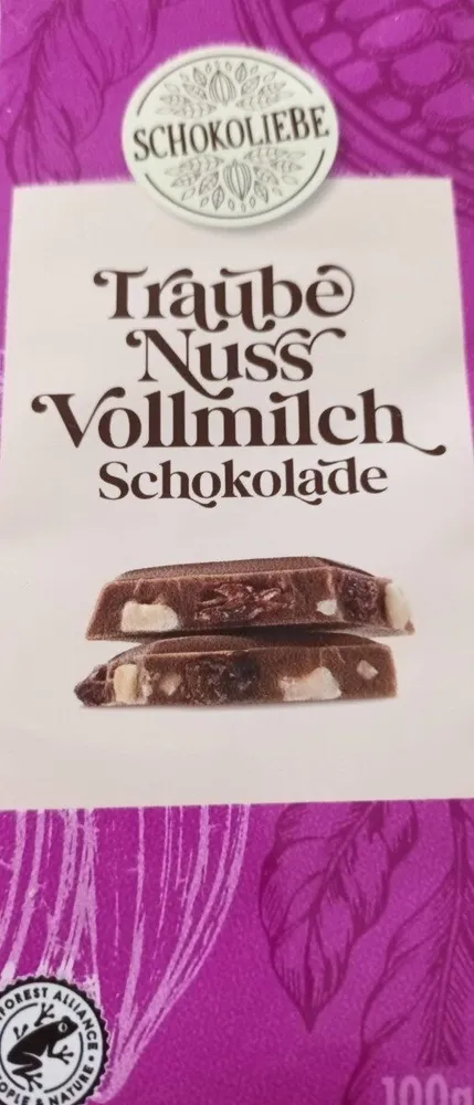 Trauben nuss vollmilch schokolade