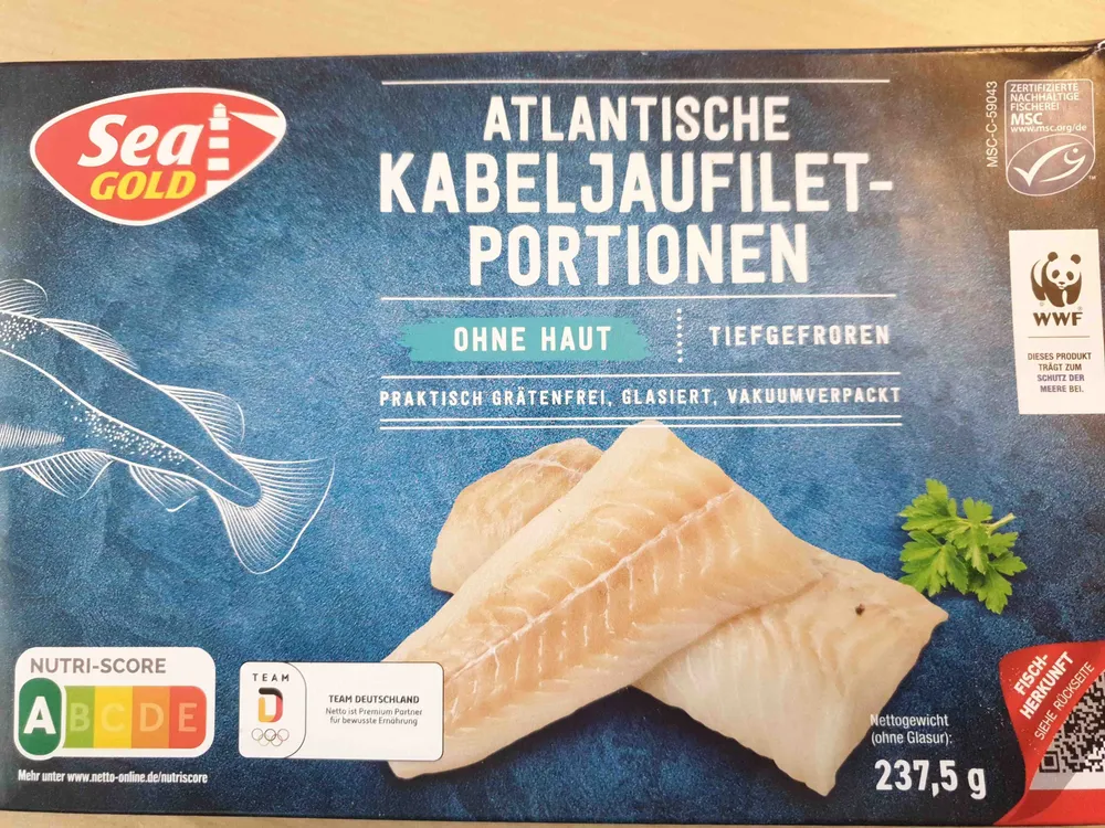 Atlantische Kabeljau Portionen