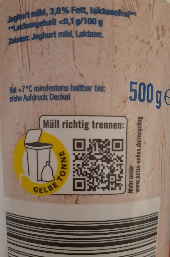 Joghurt Mild 3.8% Laktosefrei