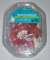 Marokkanische rote Kirschpaprika gefüllt mit Frischkäse-Pfeffercreme