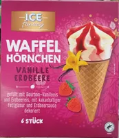 Waffel Hörnchen Vanille Erdbeere