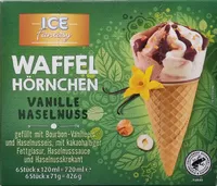 Waffel-Hörnchen - Vanille-Haselnuss