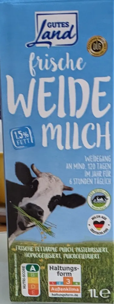 frische Weide Milch