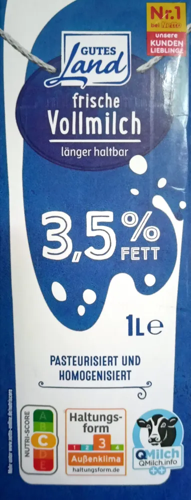 Frische Vollmilch 3,5 % Fett