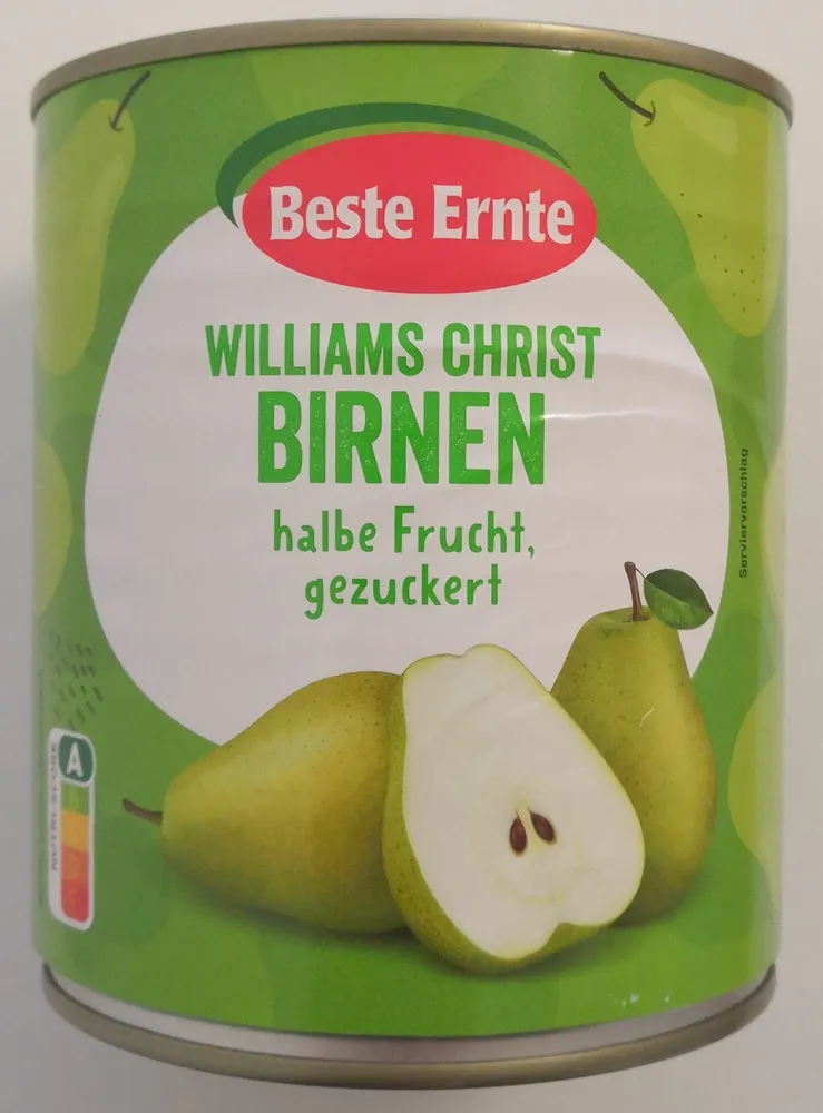 Williams Christ Birnen, halbe Frucht, gezuckert