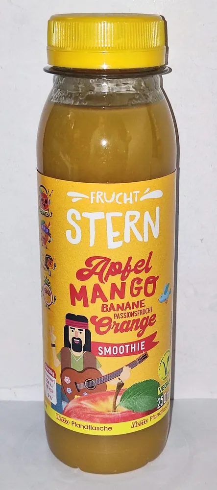 Smoothie - Apfel, Mango, Banane, Passionsfrucht, Orange
