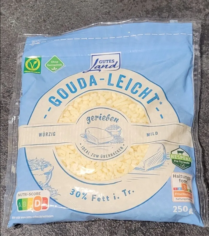 Gouda-Leicht gerieben