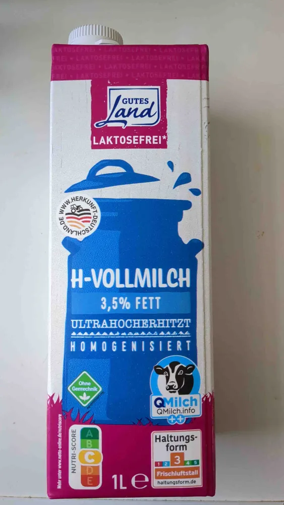 H-Vollmilch 3.5% Fett Laktosefrei