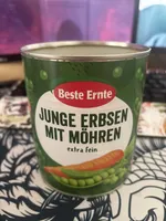 Junge Erbsen mit Möhren