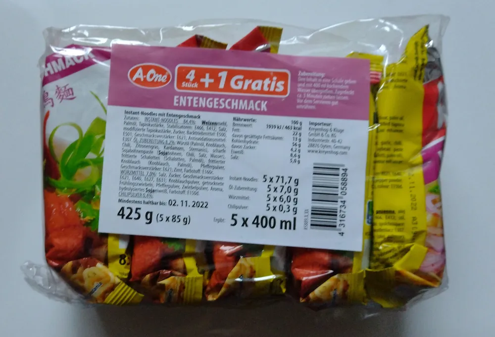 Instant-Nudeln Entengeschmack