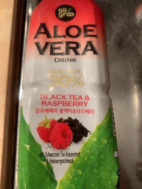 black tea raspberry Aloe Vera drink