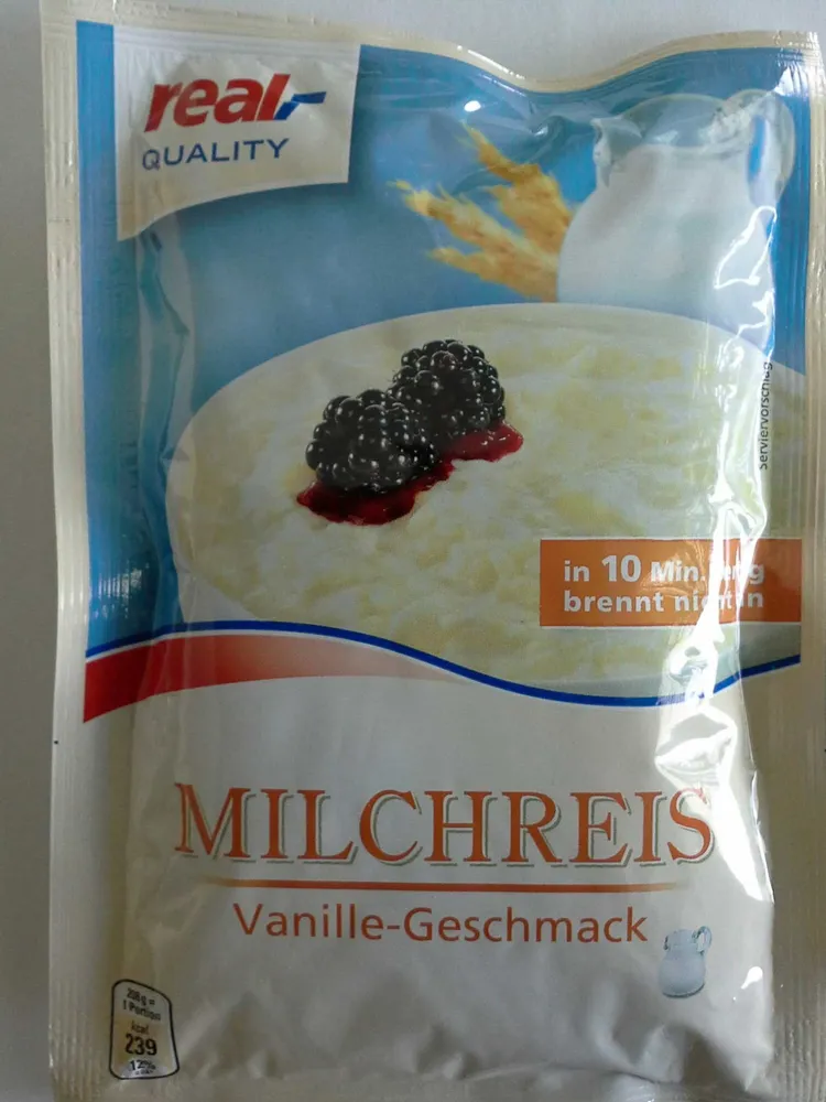 real Milchreis - Vanille-Geschmack
