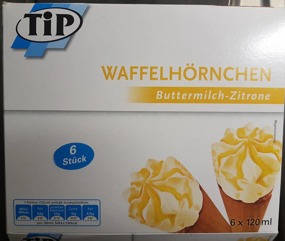 Waffelhörnchen Buttermilch-Zitrone