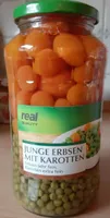 Junge Erbsen mit Karotten