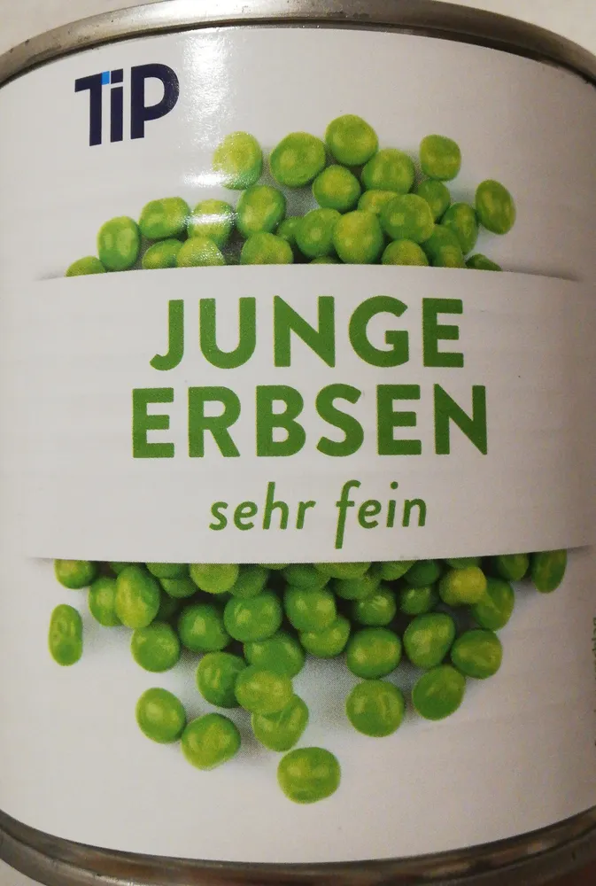 Junge Erbsen sehr fein