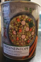Erbseneintopf mit Bockwurstscheiben