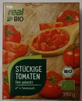 Stückige Tomaten fein gehackt, in Tomatensaft