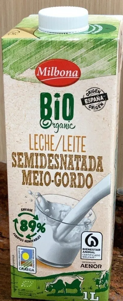 Leche Semidesnatada Bio Organic
