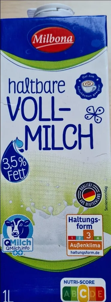 Vollmilch haltbare