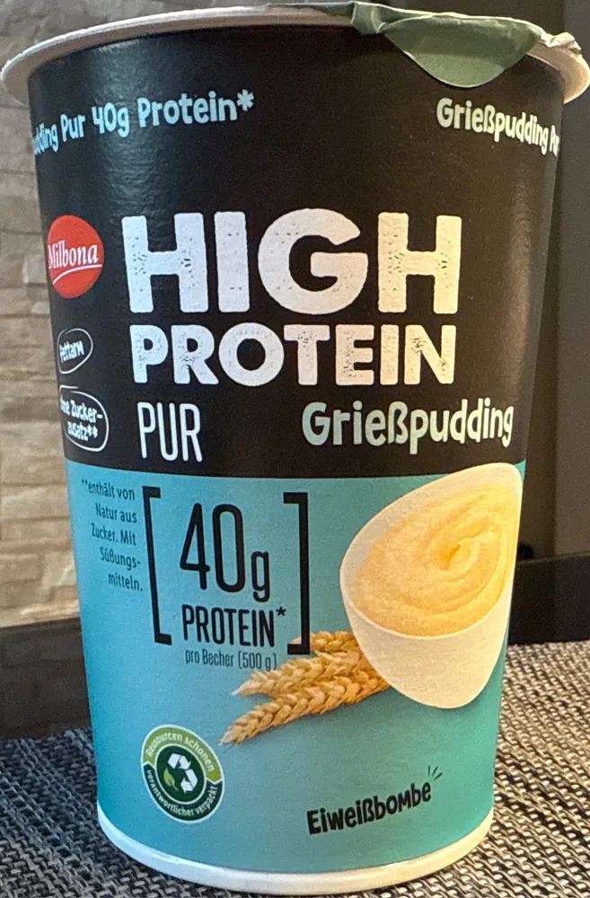 High Protein Grießpudding, Pur