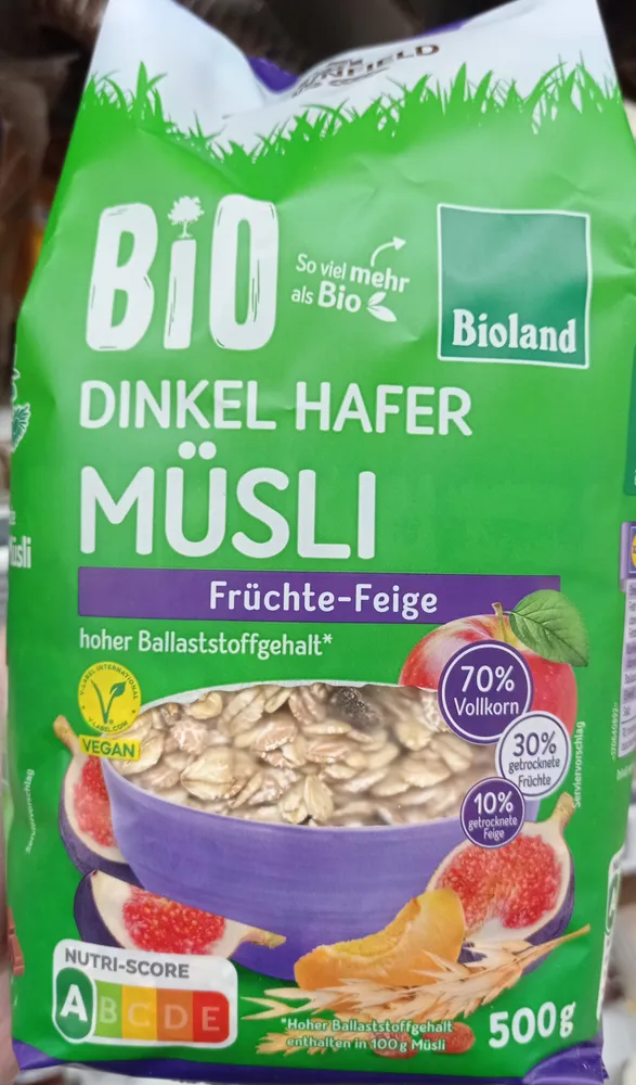 Dinkel Hafer Müsli Früchte-Feige