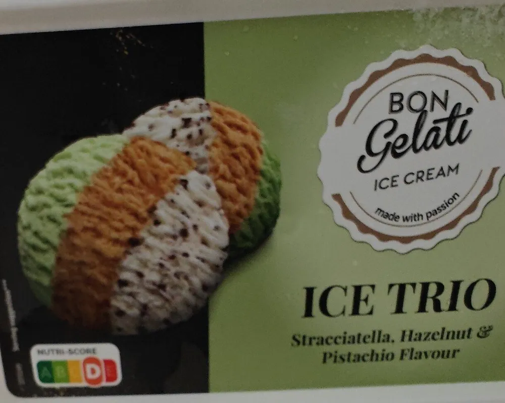 ICE TRIO Stracciatella, Hazelnut & Pistachio Flavour