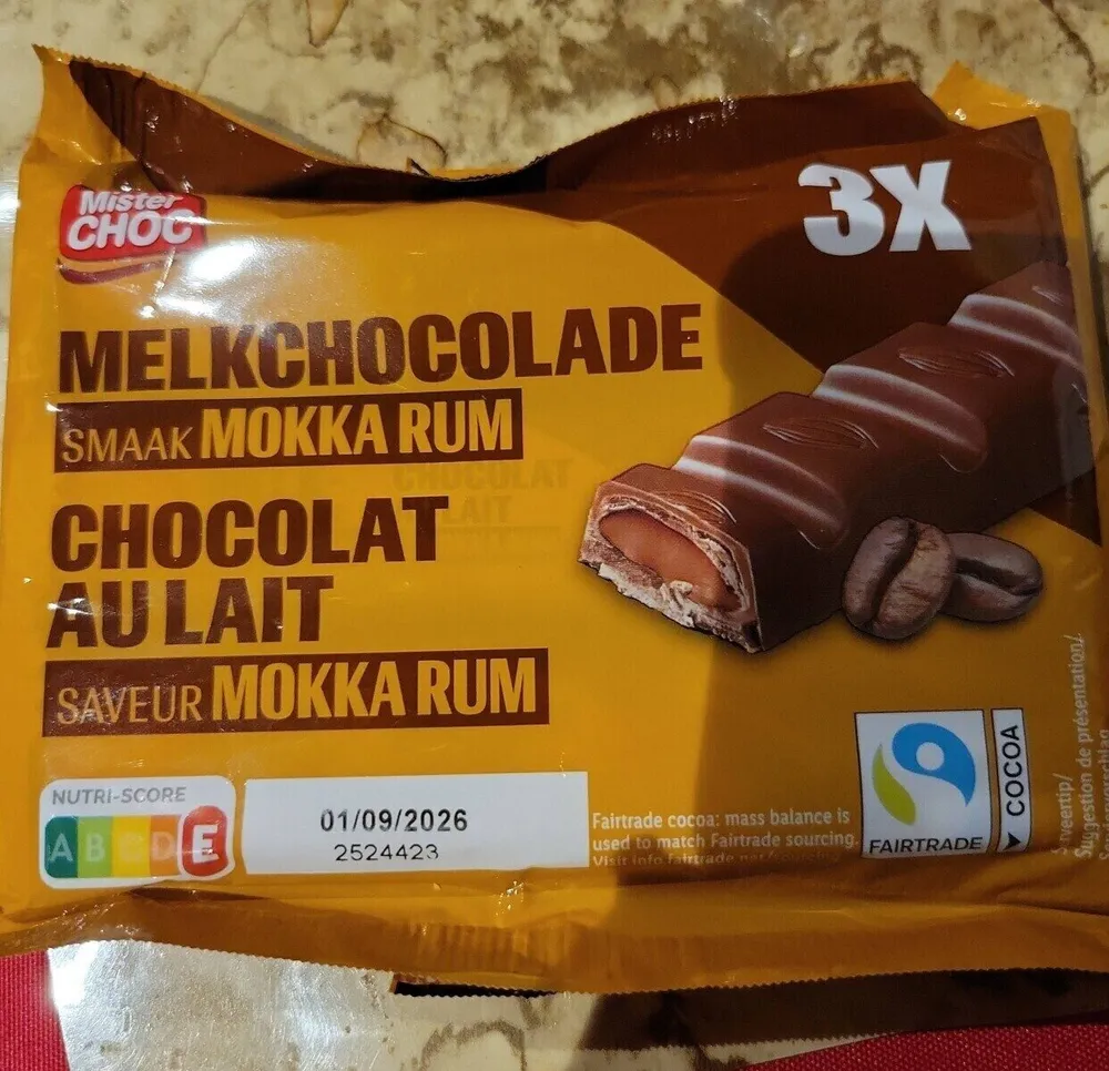 Chocolat au lait saveur moka rum