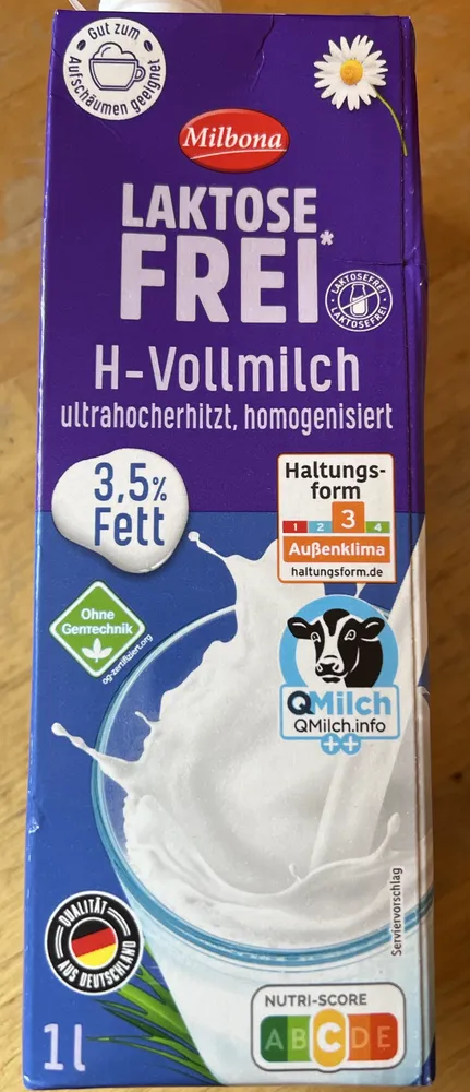 H Milch Vollmilch laktosefrei